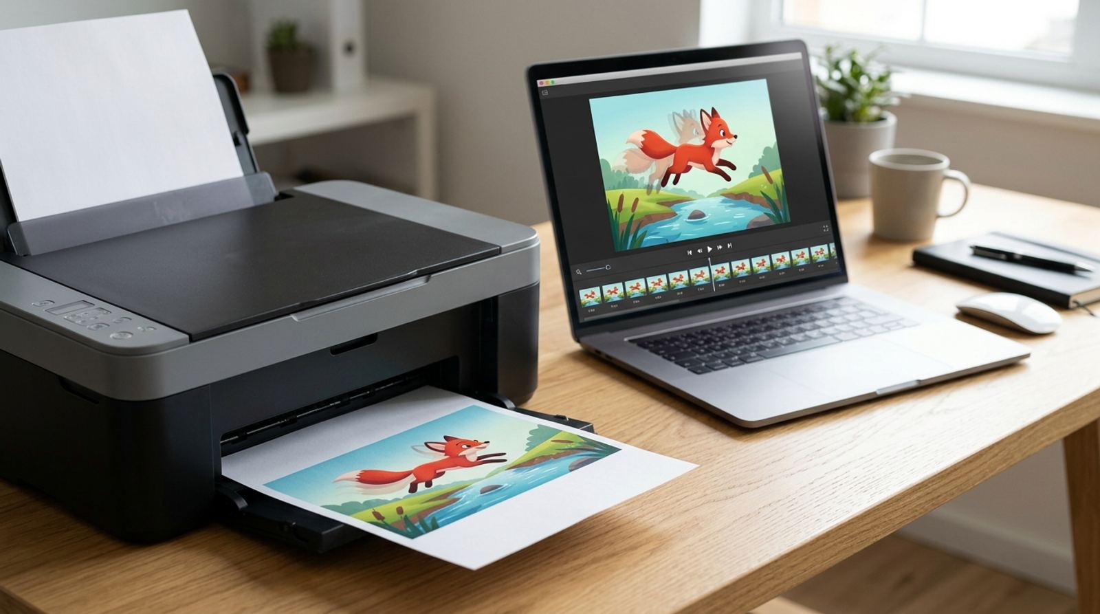 Printer producing a single still frame from an animated GIF file