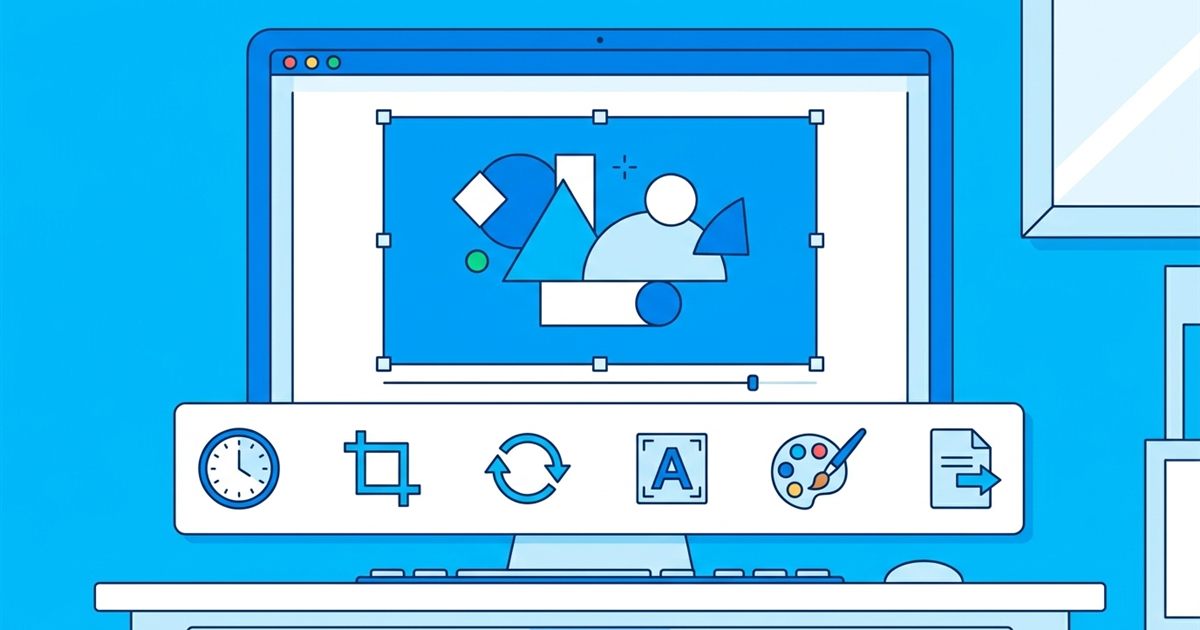 Animated GIF being edited with a row of editing tools for speed, crop, rotate, text and effects