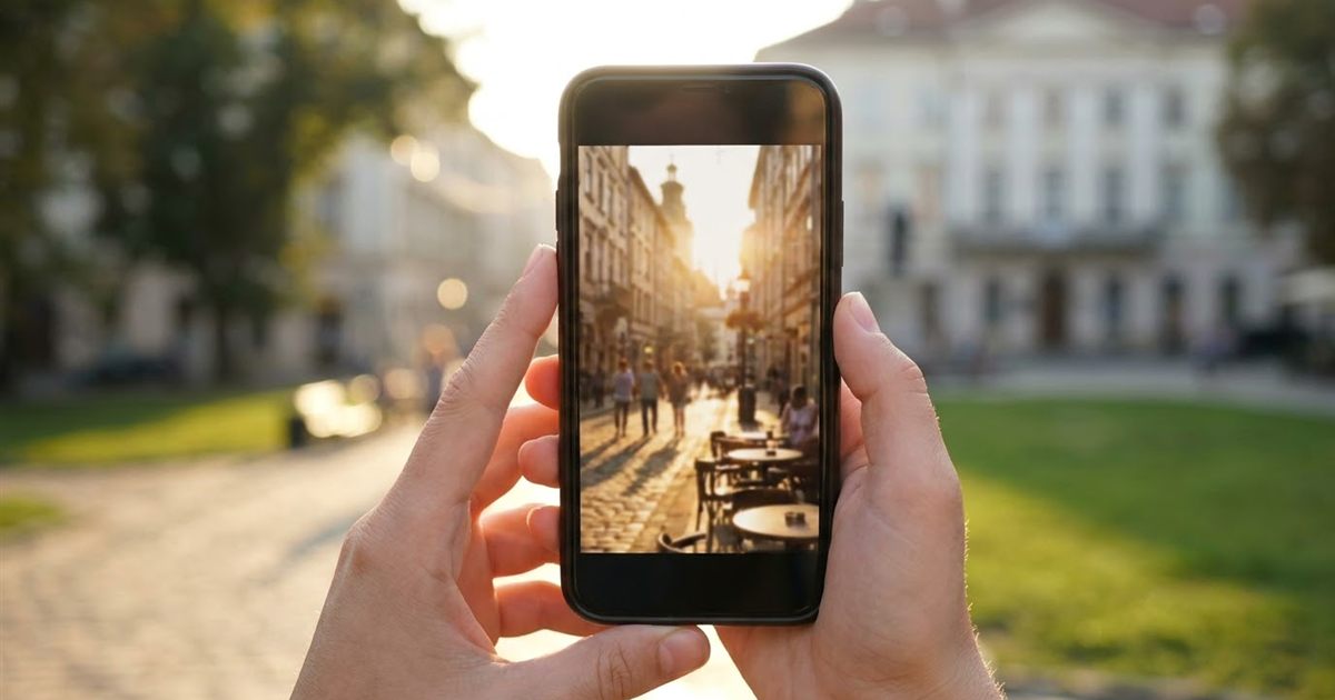 Smartphone held vertically showing a short video being converted into a tall 9:16 animated GIF with a free online GIF maker